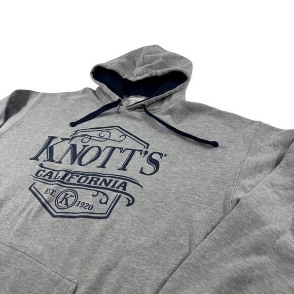 Knott’s Berry Farm California Hoodie Sweatshirt Gray Navy Logo Pullover XL - Picture 5 of 7